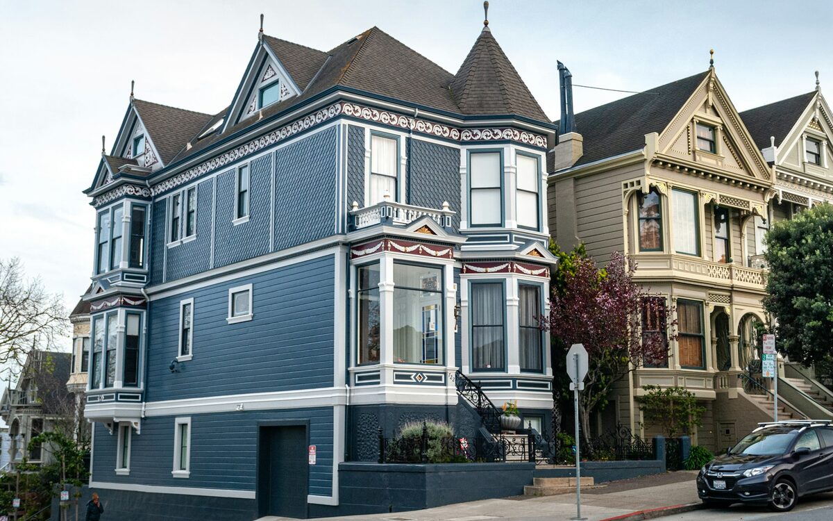Restored Victorian homes in Noe Valley, San Francisco